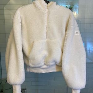 Alo Streetside Faux Fur Streetside Half Zip Hoodie